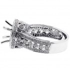1.93 cts Round Halo Engagment Ring Setting set in 14k white gold
