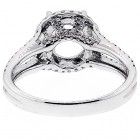 0.59 cts Round Halo Engagment Ring Setting ,double band ,set in 18k white gold