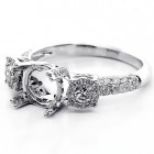 0.83 Cts Round Cut Diamond Engagement Ring Setting Set in 18Kk White Gold