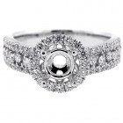Halo Engagment Ring Setting with total of .82 cts,18KT