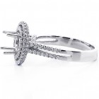 0.82 Cts Halo Engagement Ring Setting set in 18K White Gold
