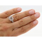 Halo Engagment Ring Setting with total of .76 cts,18KT