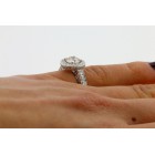 3.23 Cts Round Cut Diamond Halo Engagement Ring Set in 14K White Gold