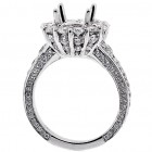 Halo Engagement Ring Setting with total of 3.28 cts,18KT