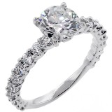 1.67 Cts Round Cut Diamond Engagement Ring set in 18K White Gold