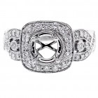 Halo Engagment Ring Setting with total of .68 cts,18KT