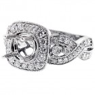 Halo Engagment Ring Setting with total of .68 cts,18KT