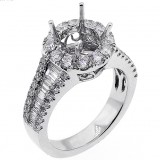 1.83cts Round Halo Engagment Ring Setting ,set in 18k white gold