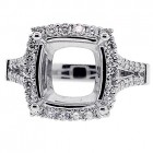 Cushion Halo Engagment Ring with approximatly 1.45 cts. set in18kt white gold