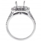 Halo Engagement Ring Setting with total of 1.08 cts,18KT