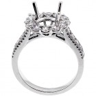 1.45cts Round Halo Engagment Ring Setting ,set in 18k white gold