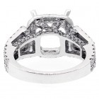 2.10 cts Cushion Halo Engagment Ring Setting ,baguette side stones ,set in 18k white gold