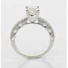 1.08 cts Round Cut Diamond set in 18K White Gold Engagement Ring