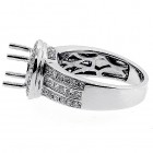 1.17cts Round Halo Engagment Ring Setting ,set in 18k white gold