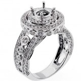 1.63cts Round Double Halo Engagment Ring Setting ,set in 18k white gold