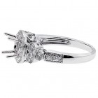 1.63cts Round Halo Engagment Ring Setting ,side stones set in 18k white gold