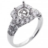Halo Engagment Ring Setting with total of 1.23 cts,18KT