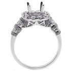 Halo Engagment Ring Setting with total of 1.23 cts,18KT