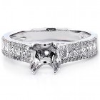 0.78 cts Double four prong Engagment Ring Setting , set in 18k white gold