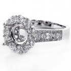 Halo Engagment Ring Setting with total of 1.50 cts,18KT