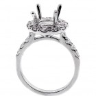Halo Engagement Ring Setting with total of 1.45 cts,18KT