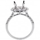 Halo Engagement Ring Setting with total of 1.53 cts,18KT