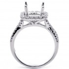 0.70 Ct Round Cut Diamond Cushion Halo Engagement Ring setting set in 18K White Gold