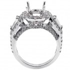 Halo Engagment Ring Setting with total of 2.15 cts,18KT
