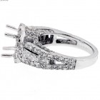 Halo Engagment Ring Setting with total of 2.15 cts,18KT