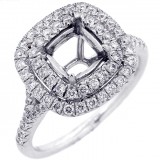 Halo Engagement Ring Setting with total of .61 cts,18KT