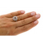 Halo Engagement Ring Setting with total of .61 cts,18KT