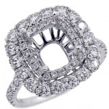 Halo Engagement Ring Setting with total of 1.35 cts,18KT