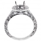 Halo Engagment Ring Setting with total of 1.00 cts,18KT