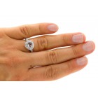 Halo Engagment Ring Setting with total of 1.00 cts,18KT