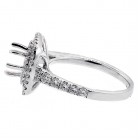 Halo Engagement Ring Setting with total of .73 cts,18KT