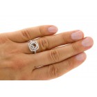 Halo Engagement Ring Setting with total of .73 cts,18KT