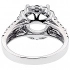 Halo Engagment Ring Setting with total of 1.02 cts,14KT