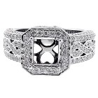 Cushion Halo Engagment Ring with approximatly 2.00 cts. set im 14kt white gold