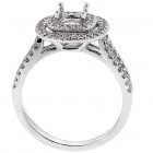 Halo Engagement Ring Setting with total of .54 cts,18KT