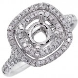 Halo Engagement Ring Setting with total of .48 cts,18KT