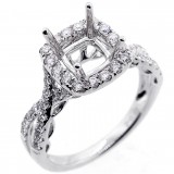 Halo Engagment Ring Setting with total of .65 cts,18KT