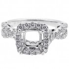Halo Engagment Ring Setting with total of .65 cts,18KT