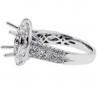 Halo Engagment Ring Setting with total of 1.55 cts,18KT