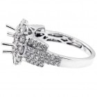 Halo Engagement Ring Setting with total of 1.50 cts,18KT