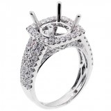 Cushion Halo Engagment Ring with approximatly 1.45 cts. set in 18kt white gold 