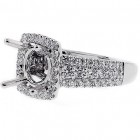 Cushion Halo Engagment Ring with approximatly 1.45 cts. set in 18kt white gold 