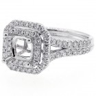 Halo Engagement Ring Setting with total of .60 cts,18KT