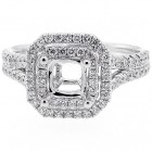 Halo Engagement Ring Setting with total of .60 cts,18KT