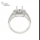 Halo Engagement Ring Setting with total of .52 cts,18KT