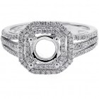 Halo Engagement Ring Setting with total of .52 cts,18KT
